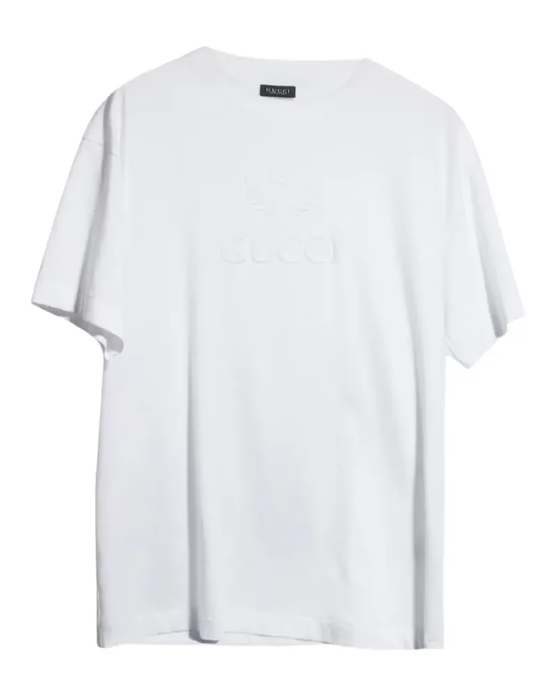 Gucci T-Shirt mit Logo-Stickerei - Weiß Weiß