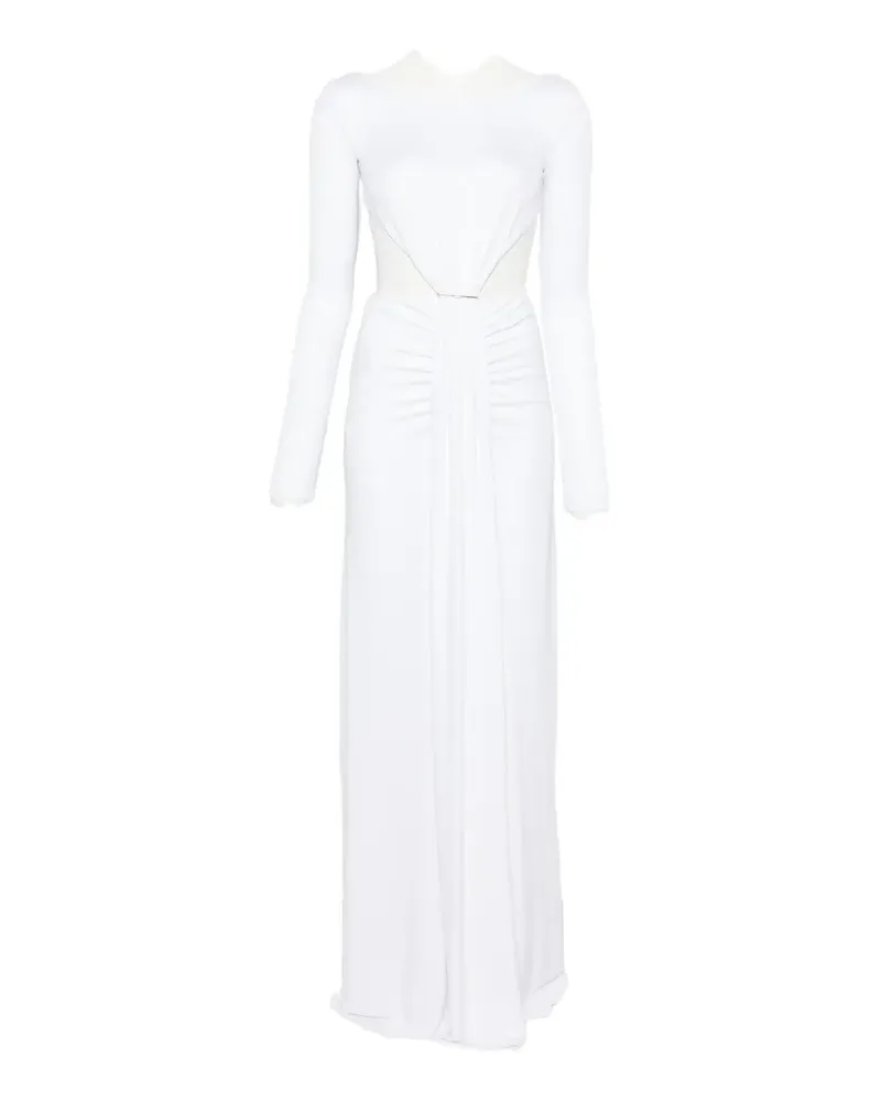 Elisabetta Franchi cut-out ruched maxi dress - Weiß Weiß