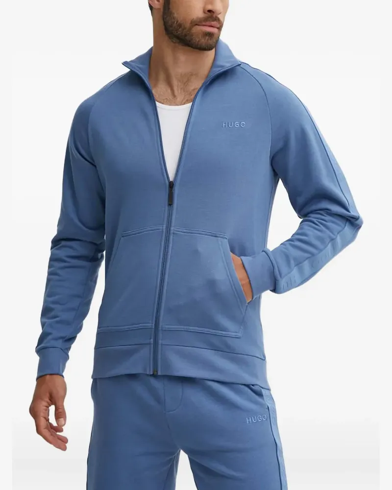 HUGO BOSS zip-up logo sweater - Blau Blau