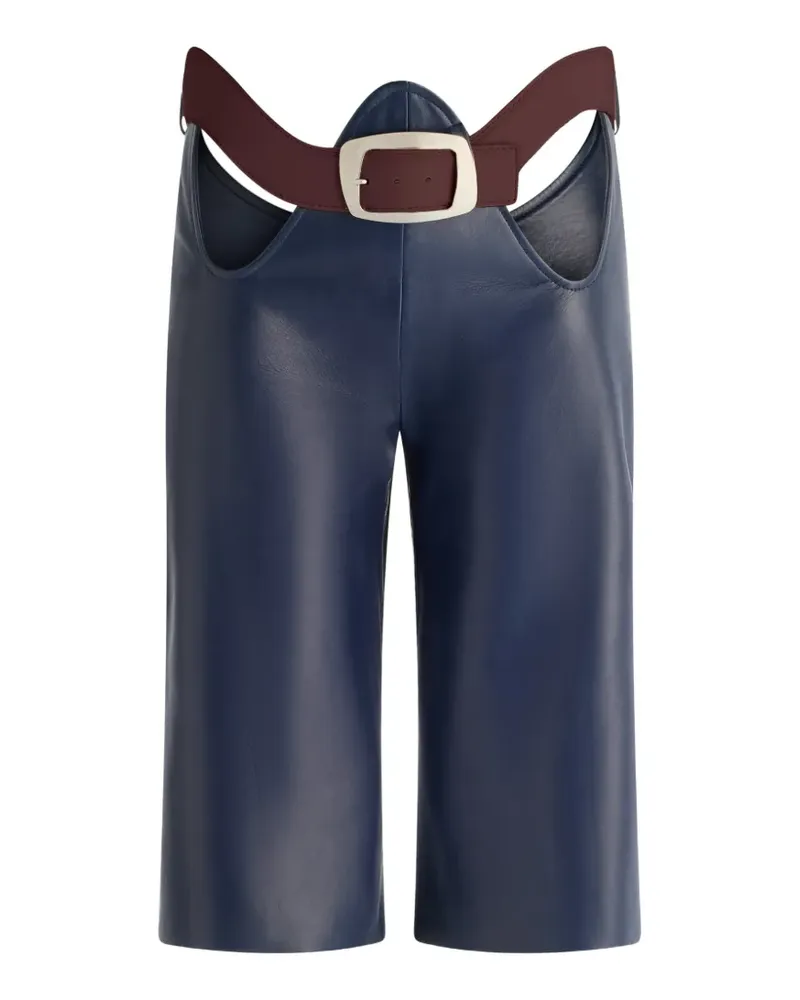 Jean Paul Gaultier The Cut-Out bermuda leather shorts - Blau Blau