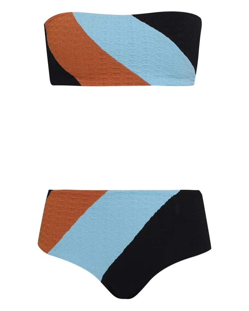 BRIGITTE colour-block textured bikini - Schwarz Schwarz
