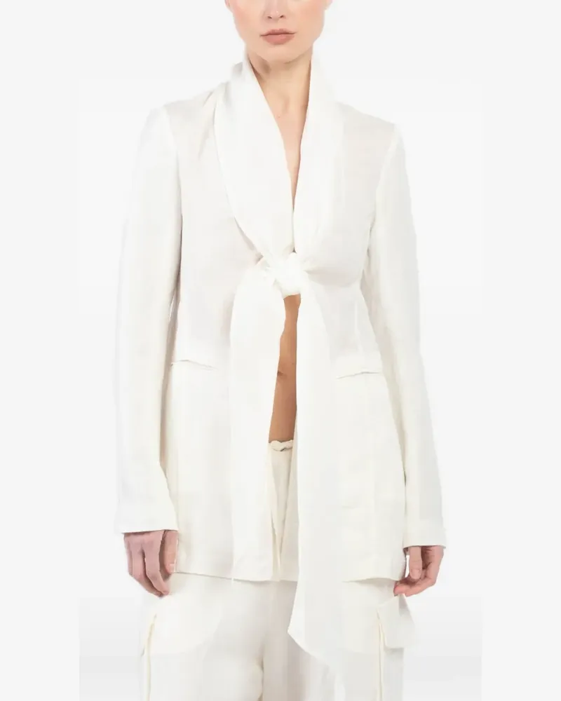Masnada tie-front jacket - Weiß Weiß