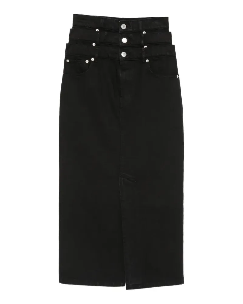 Viktor & Rolf Jeans-Maxirock im Layering-Look - Schwarz Schwarz