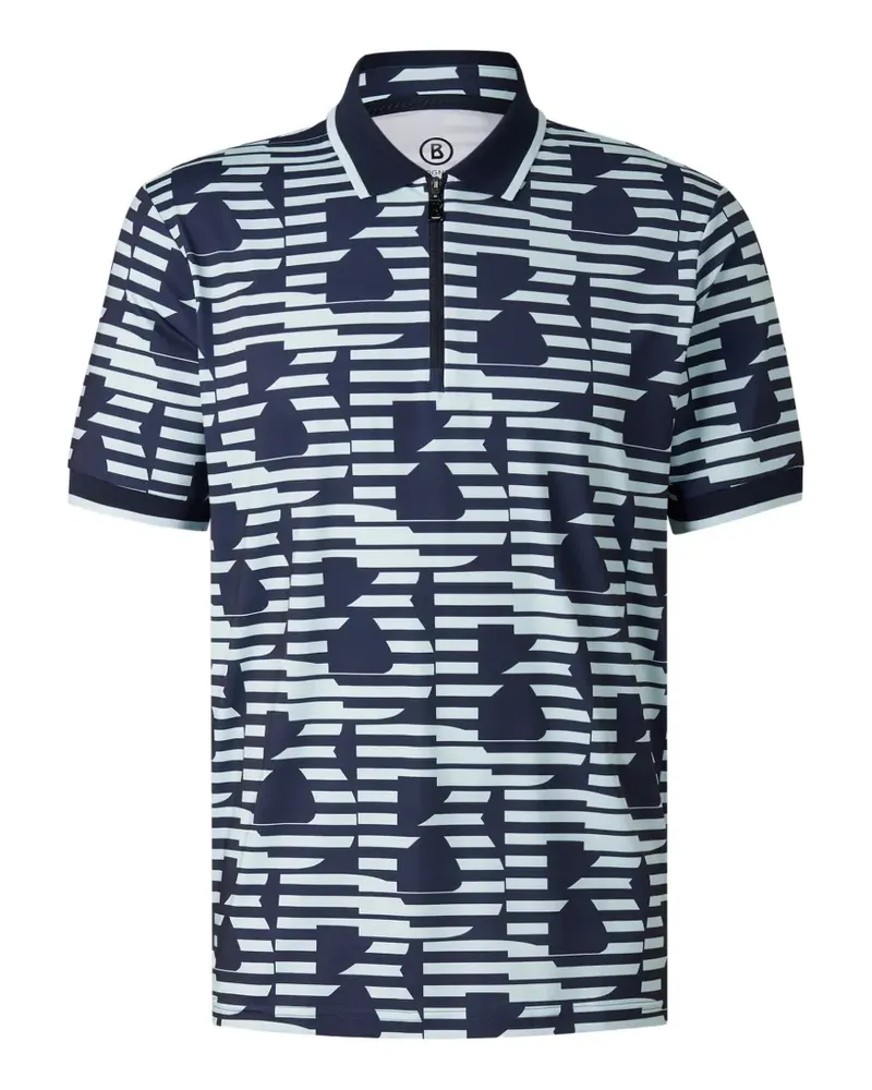 Bogner Valentin Poloshirt mit Logo-Print und Reißverschluss - Blau Blau
