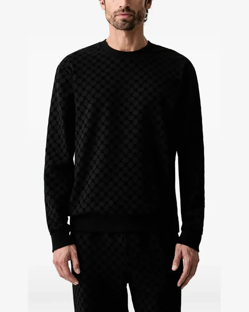 JOOP! monogram-patterned crew-neck sweatshirt - Schwarz Schwarz