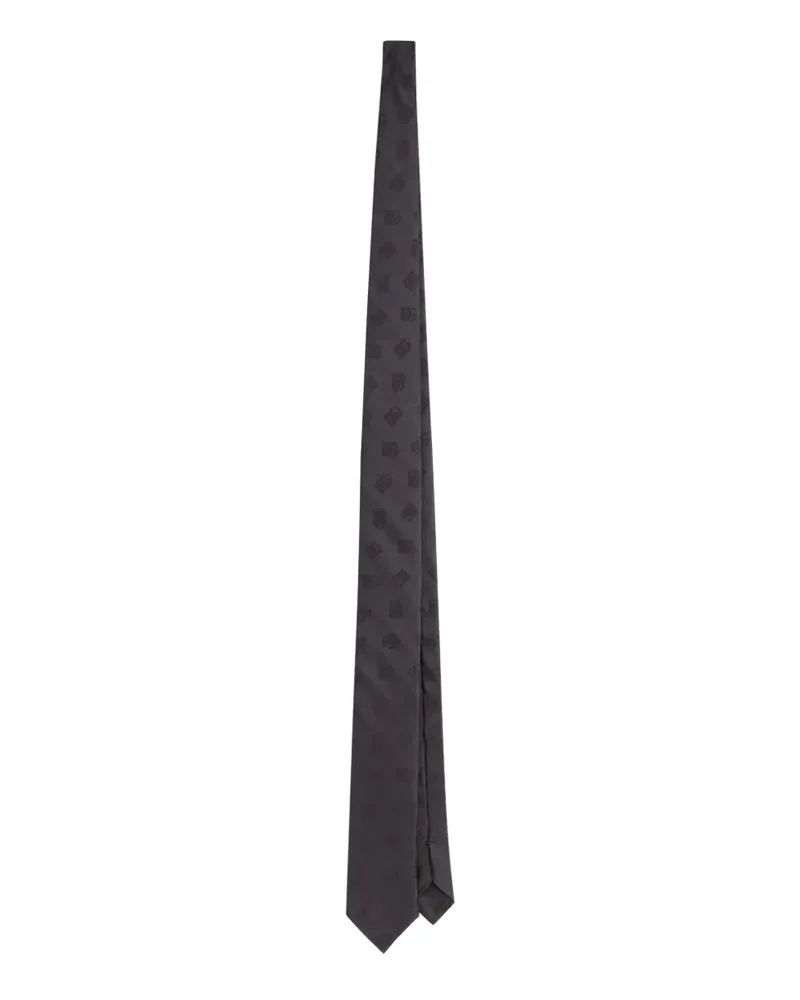 Dolce & Gabbana Jacquard-Krawatte mit Monogramm - Grau Grau