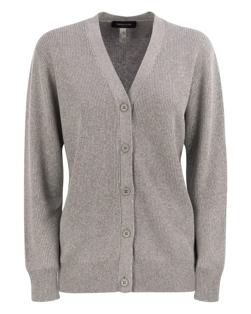 Fabiana Filippi Gerippter Cardigan mit V-Ausschnitt - Grau Grau