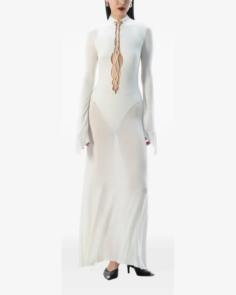MANURÍ Zaddy Maxikleid - Weiß Weiß