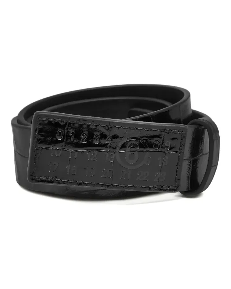 Maison Margiela Gürtel mit Kroko-Optik - Schwarz Schwarz