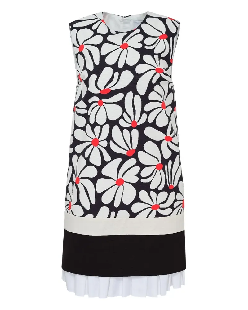 MSGM Minikleid mit Blumen-Print - Schwarz Schwarz