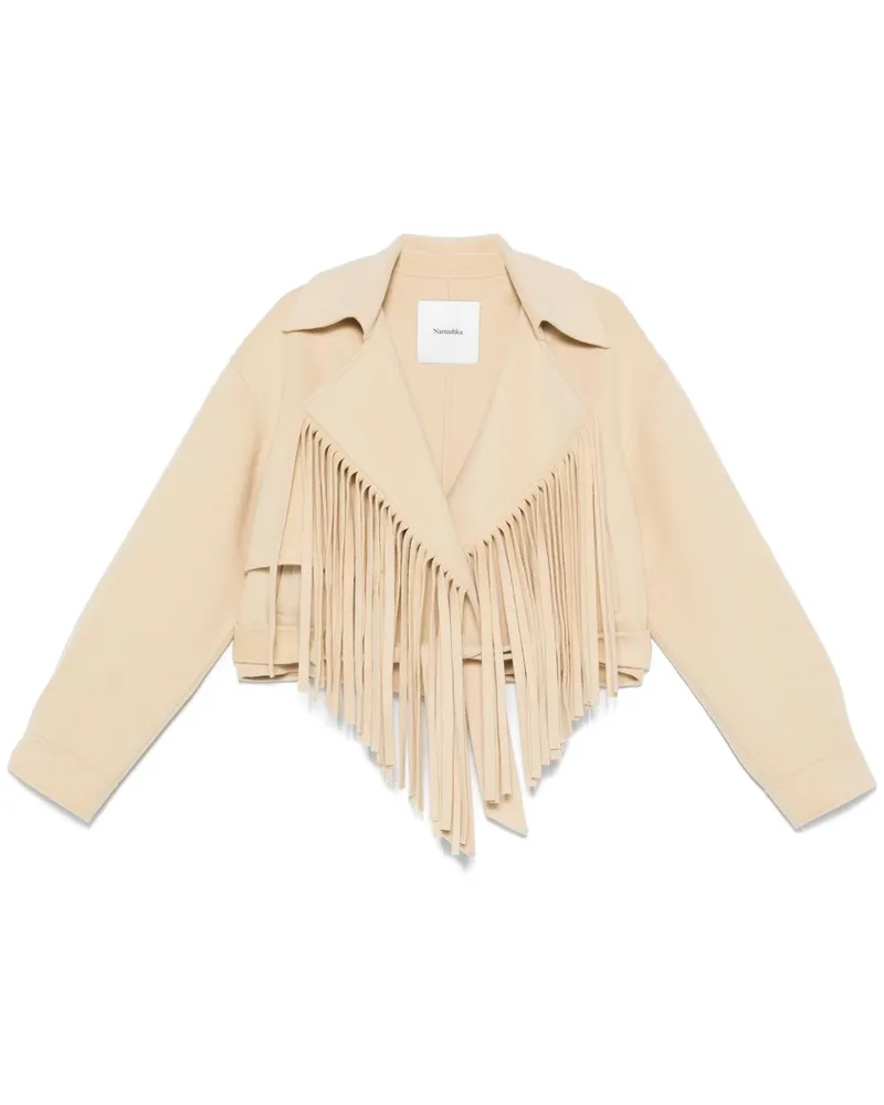 Nanushka Jacke mit Fransen - Nude Nude