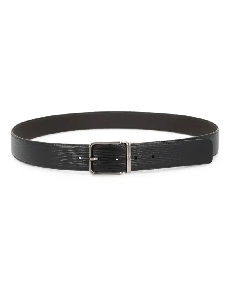 Ermenegildo Zegna textured leather belt - Schwarz Schwarz