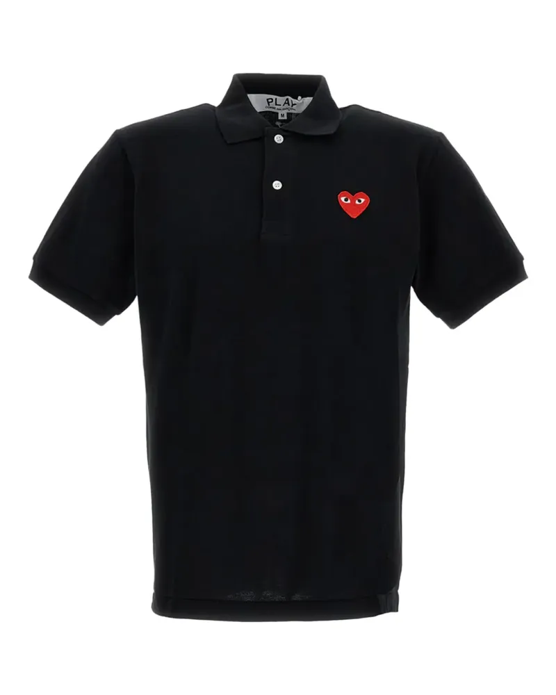 Comme des Garçons heart-logo polo shirt - Schwarz Schwarz