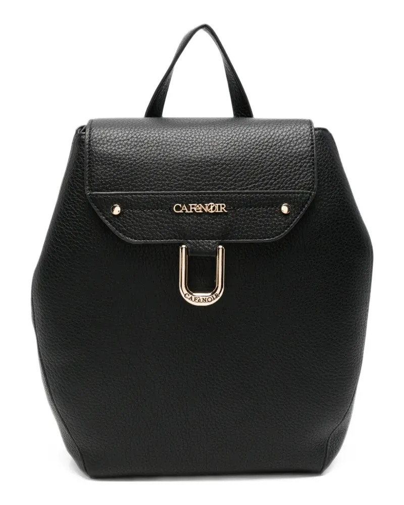 CAFèNOIR  Rucksack mit Logo-Schild - Schwarz Schwarz