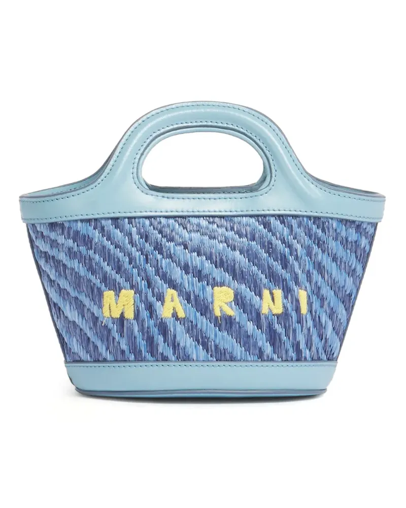 Marni Tote Bag mit Logo-Stickerei - Blau Blau