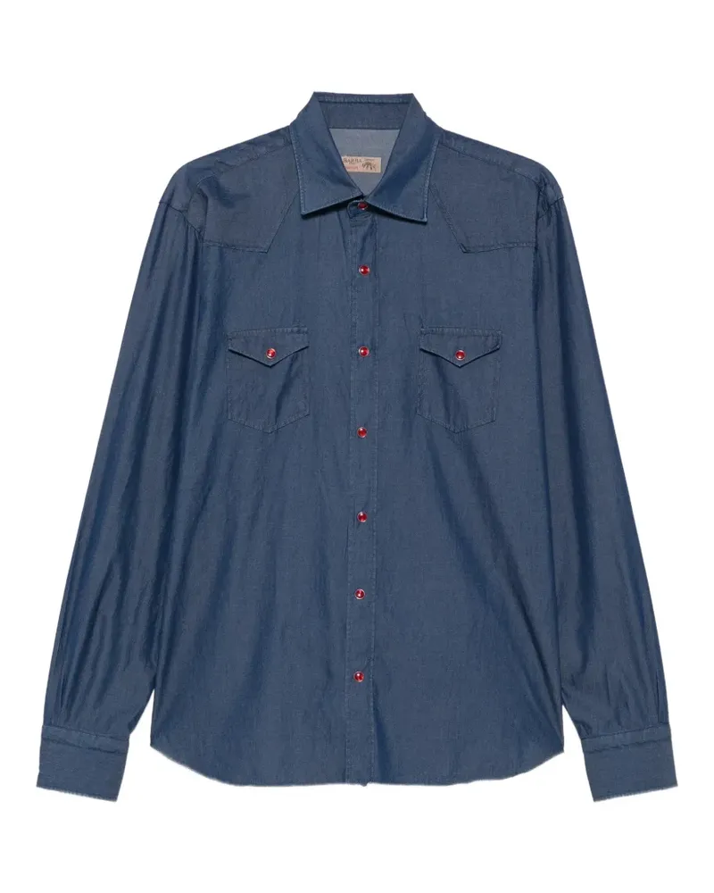 BARBA Jeanshemd im Western-Look - Blau Blau