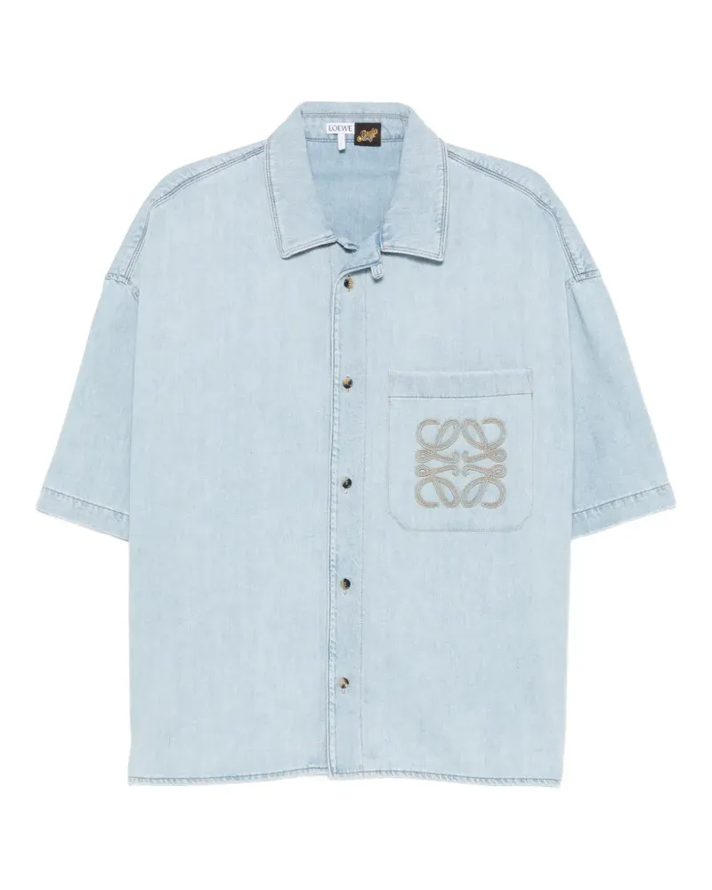 Loewe Kurzärmeliges Jeanshemd - Blau Blau