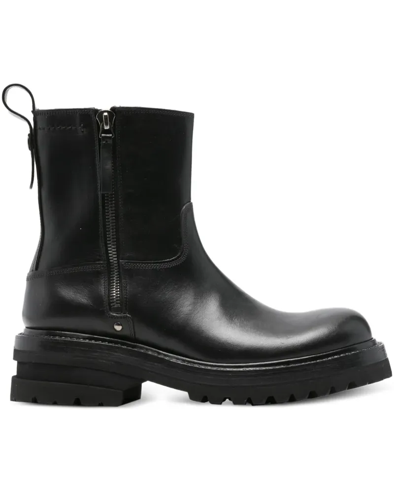 Premiata Knöchelhohe Lederstiefel - Schwarz Schwarz
