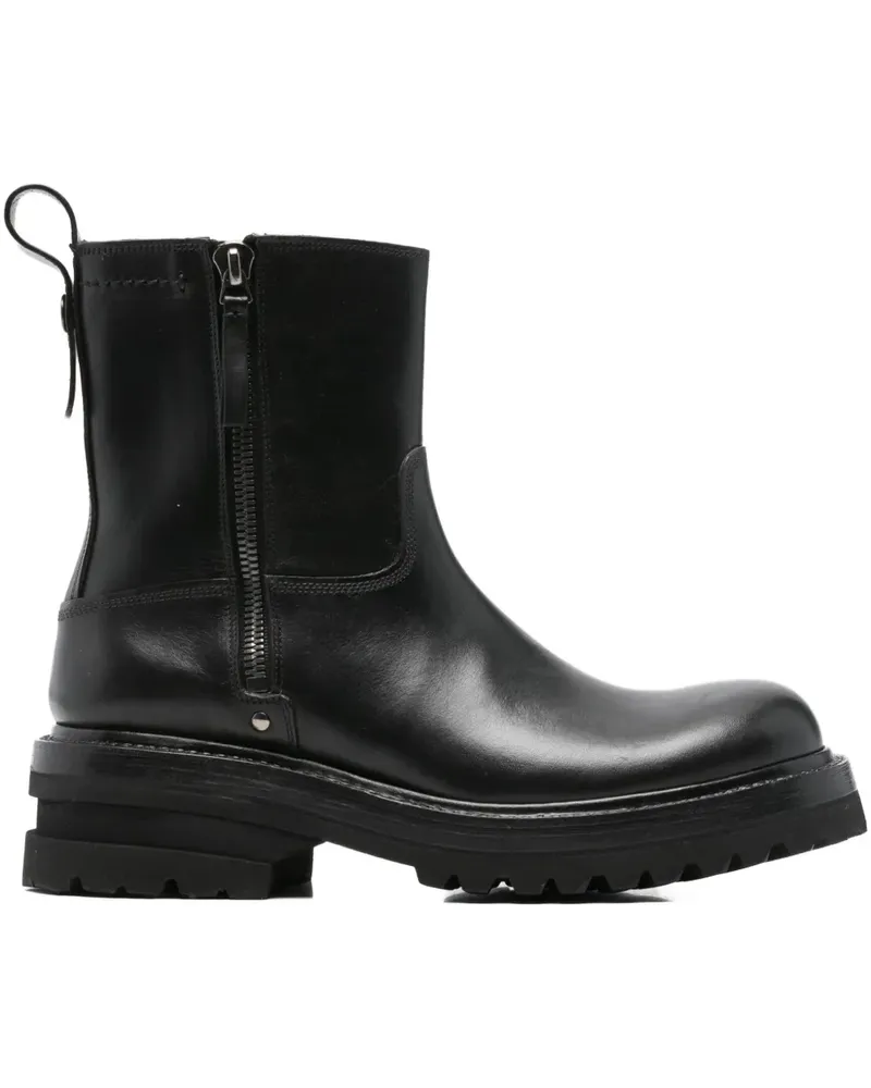 Premiata Knöchelhohe Lederstiefel - Schwarz Schwarz