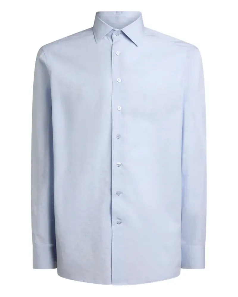 Etro Jacquard-Hemd mit Blumen - Blau Blau