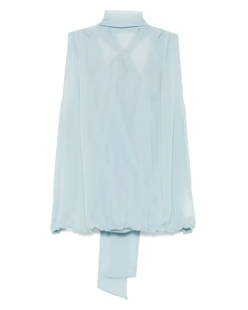 Blumarine Georgette-Top mit Schaldetail - Blau Blau