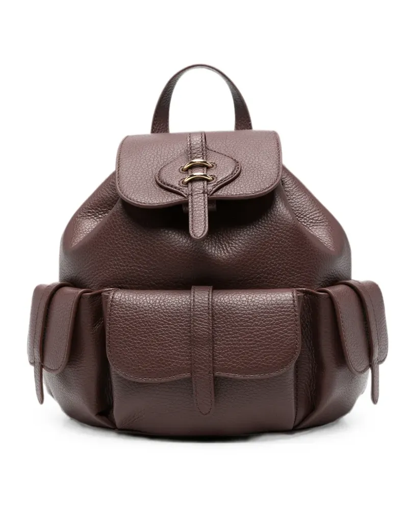 Coccinelle medium pebbled leather backpack - Violett Violett