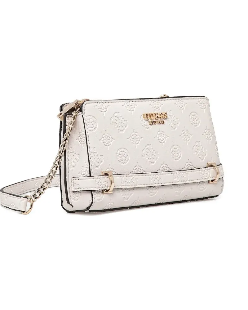 Guess Mini Zarela 4G Umhängetasche mit Logo-Schild - Nude Nude