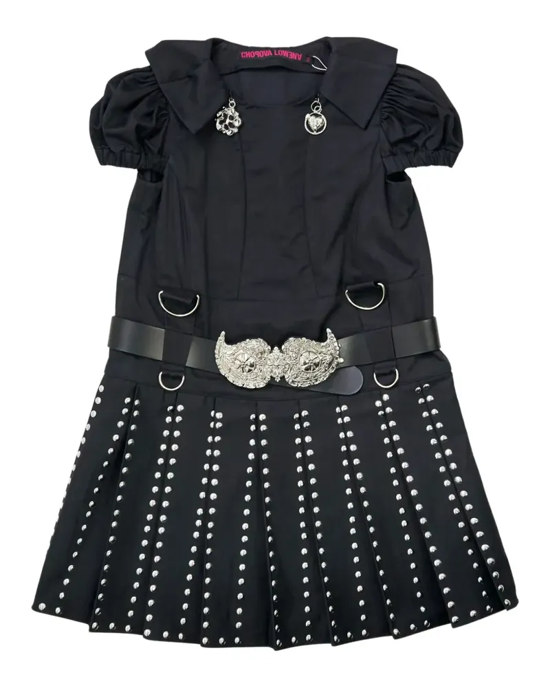 CHOPOVA LOWENA Falcon Kilt mini dress - Schwarz Schwarz