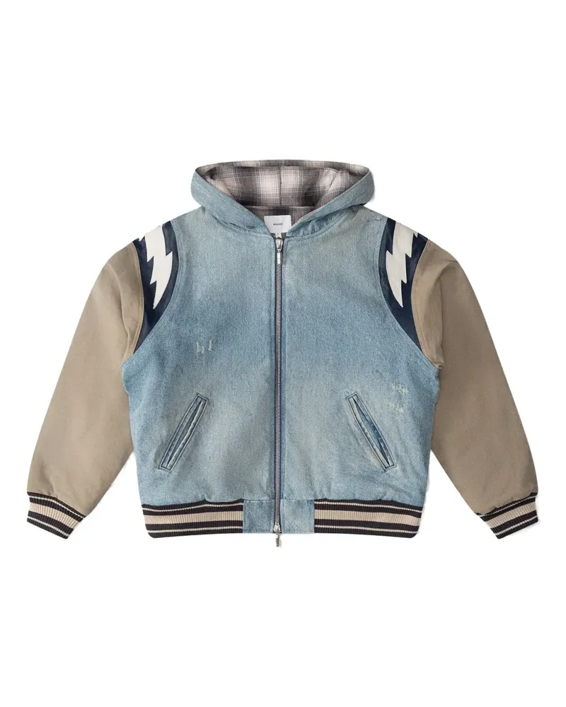 RHUDE Lightning Jeans-Bomberjacke mit Kapuze - Blau Blau