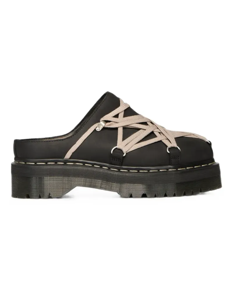 Rick Owens x Dr Martens Quad Sole Megalace® flat mules - Schwarz Schwarz