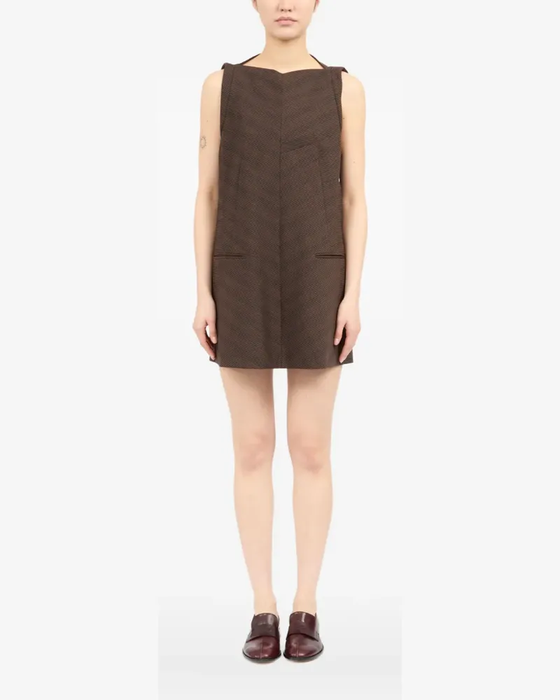 Maison Margiela Gestreiftes Minikleid - Braun Braun