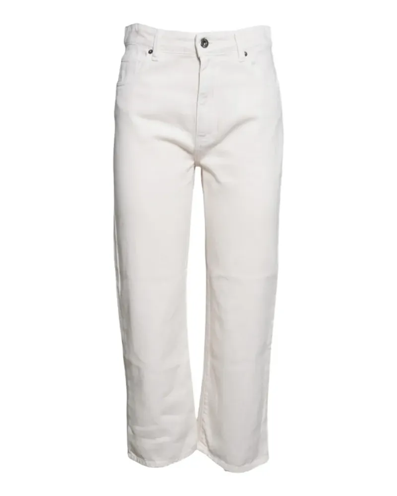 SOLOTRE logo-patch straight-leg jeans - Weiß Weiß