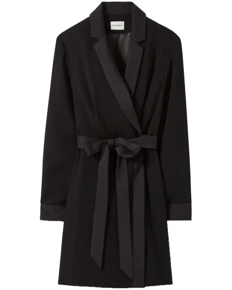Claudie Pierlot Gewickeltes Kleid mit Reverskragen - Schwarz Schwarz