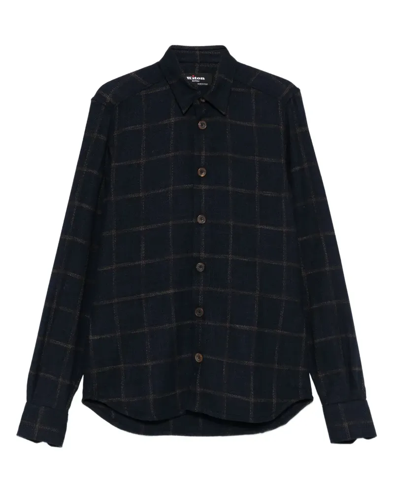 Kiton Kariertes Hemd - Blau Blau