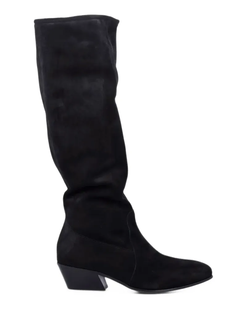 Pedro Garcia Helle Stiefel aus Wildleder - Schwarz Schwarz