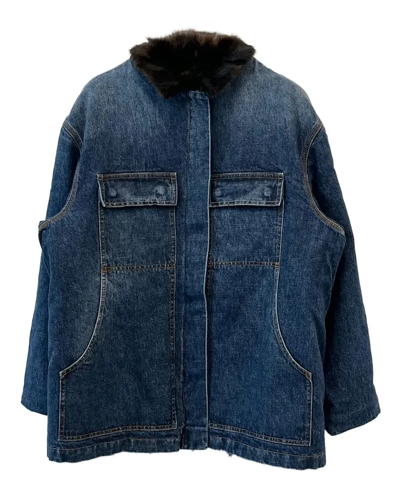 Magda Butrym Jeansjacke mit aufgesetzter Tasche - Blau Blau