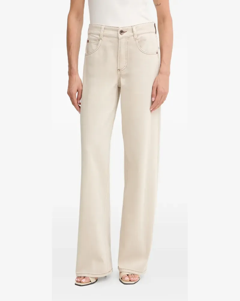 Miss Sixty five-pocket logo-patch jeans - Nude Nude