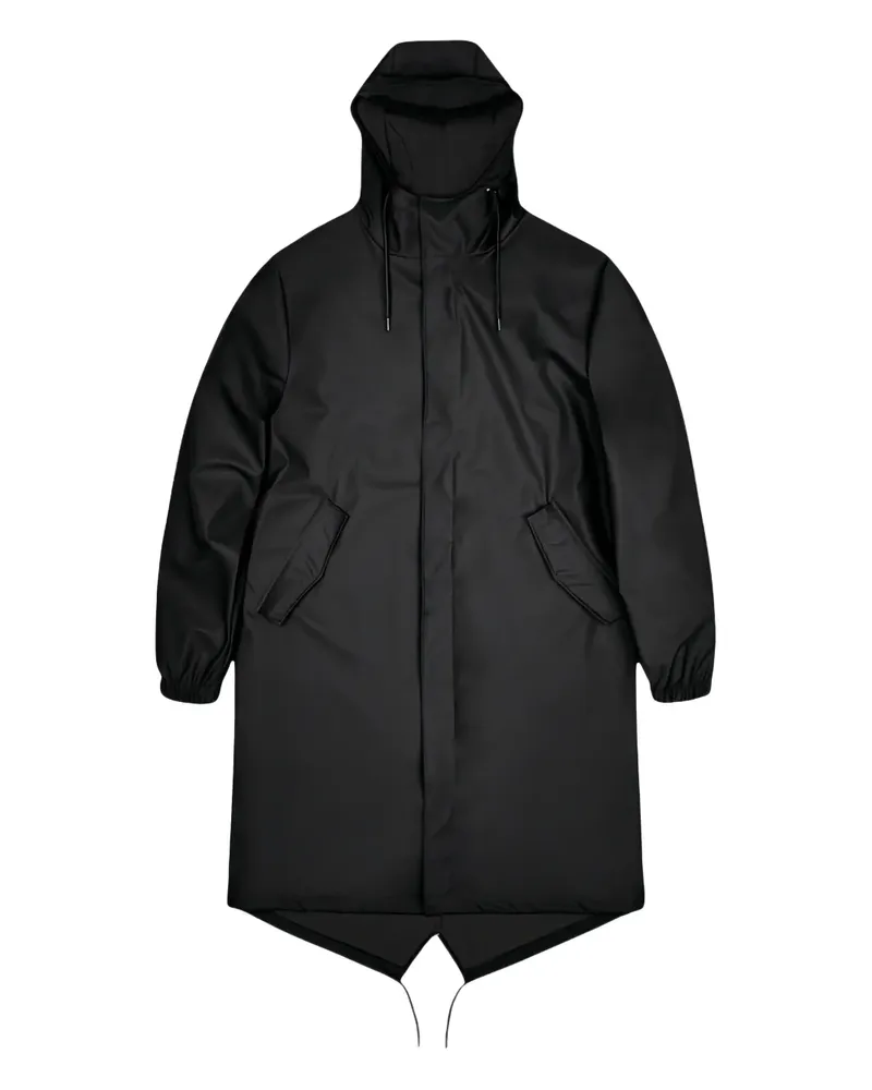 RAINS Parka mit Kordelzug - Schwarz Schwarz