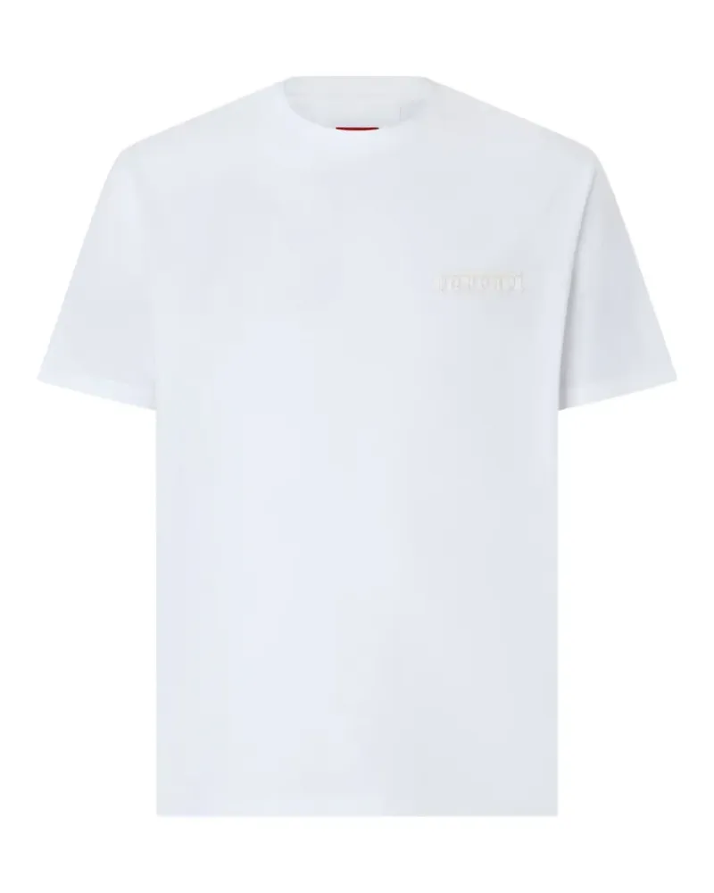 Ferrari T-Shirt mit Logo-Stickerei - Weiß Weiß