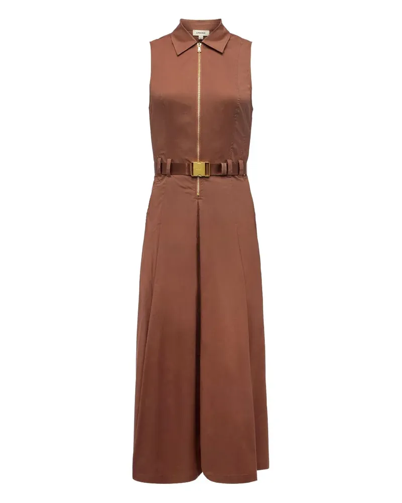 L'Agence Kolton belted midi dress - Braun Braun