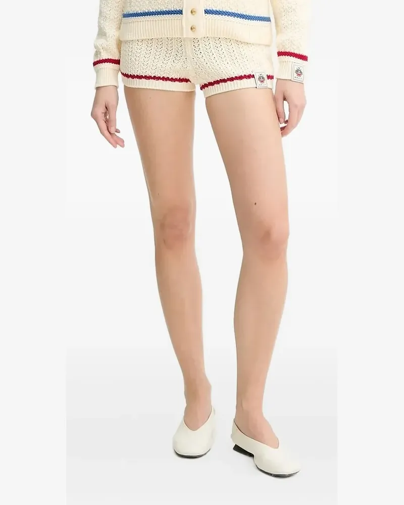 Bally Lochstrick-Shorts mit Streifendetail - Nude Nude