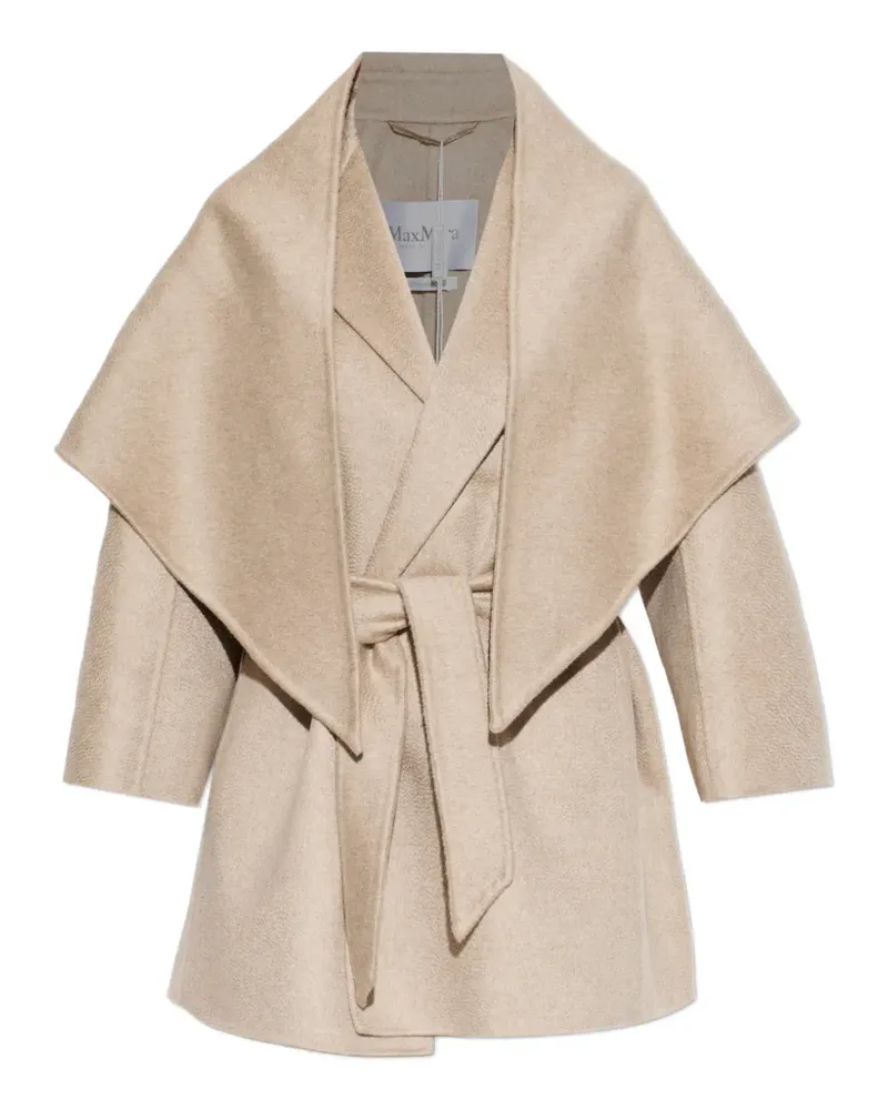 Max Mara Detto belted shawl-collar coat - Nude Nude