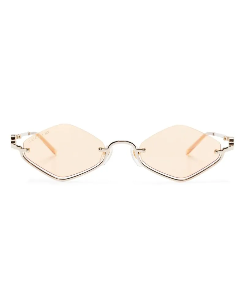 Gucci Sonnenbrille mit geometrischem Gestell - Gold Gold