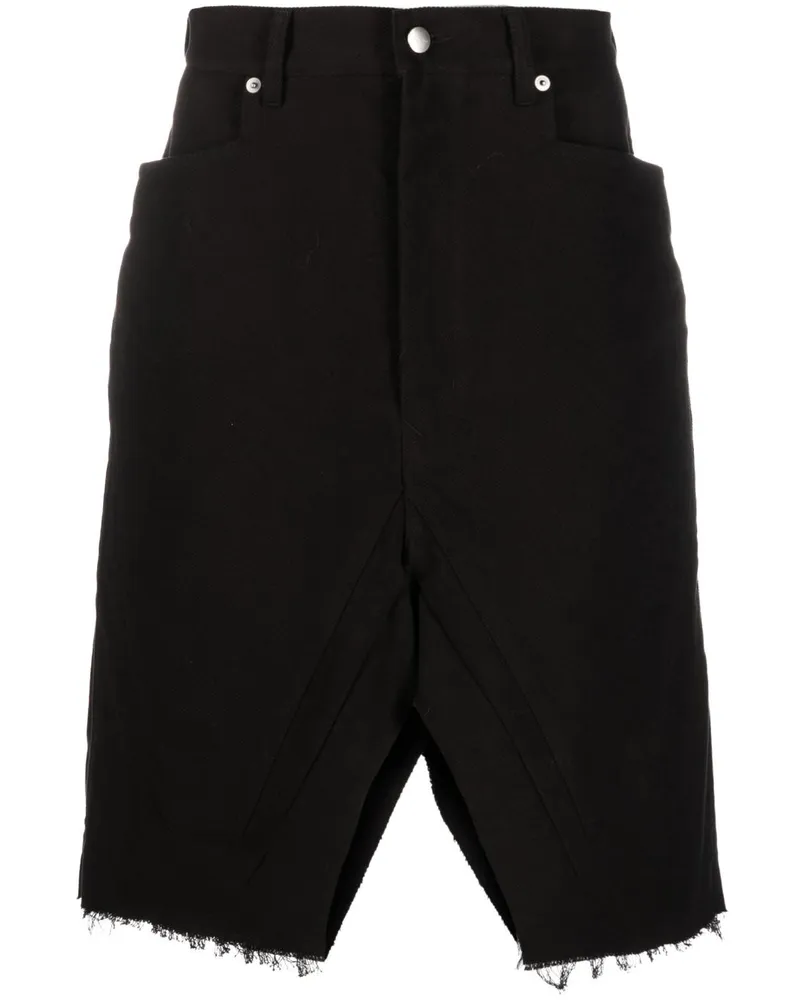 Rick Owens Jeans-Bermudas in Distressed-Optik - Schwarz Schwarz