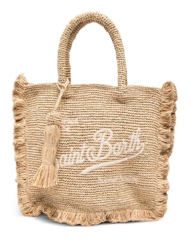 MC2 Saint Barth Gerüschter Tote Bag mit Logo-Stickerei - Nude Nude