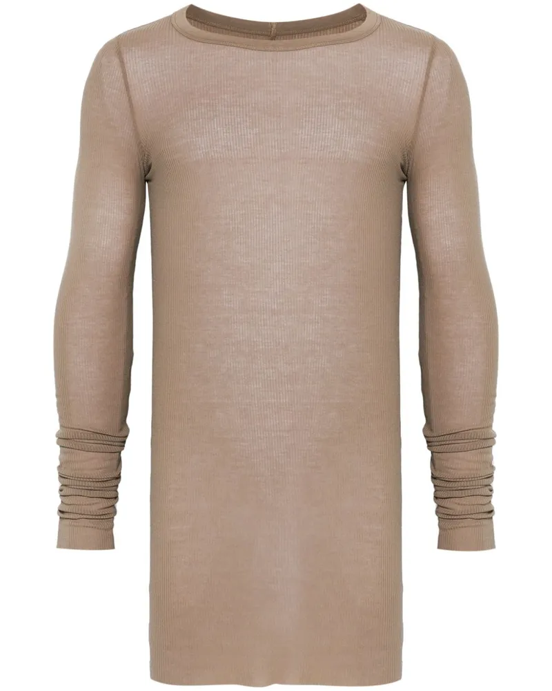 Rick Owens Geripptes T-Shirt - Nude Nude