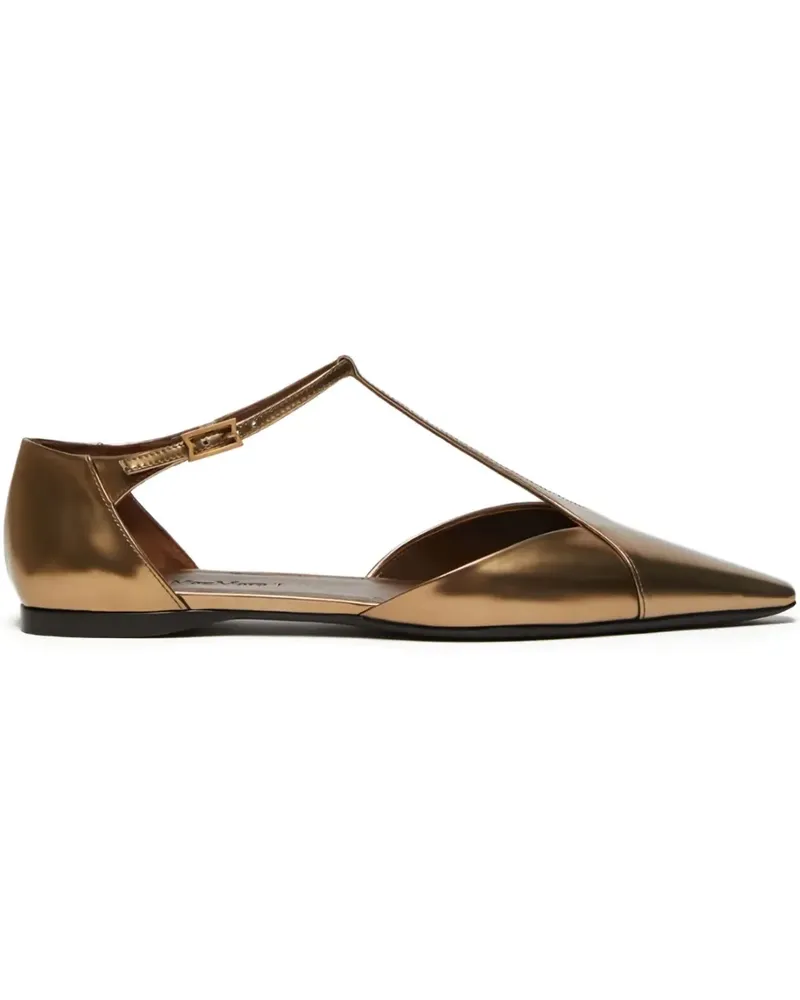 Max Mara Ballerinas im Metallic-Look - Gold Gold