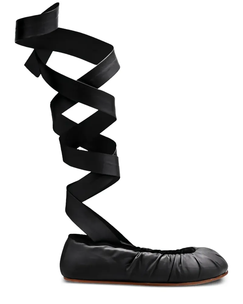 YUME YUME Ballerinas in Wickeloptik - Schwarz Schwarz