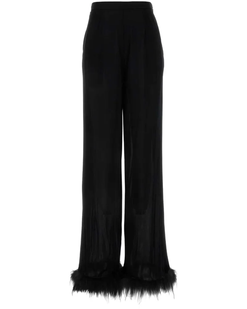 Prada Satinhose mit weitem Bein - Schwarz Schwarz