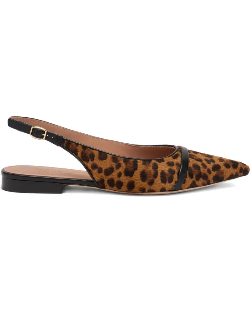 Malone Souliers Jama Slingback-Ballerinas mit Leoparden-Print - Braun Braun